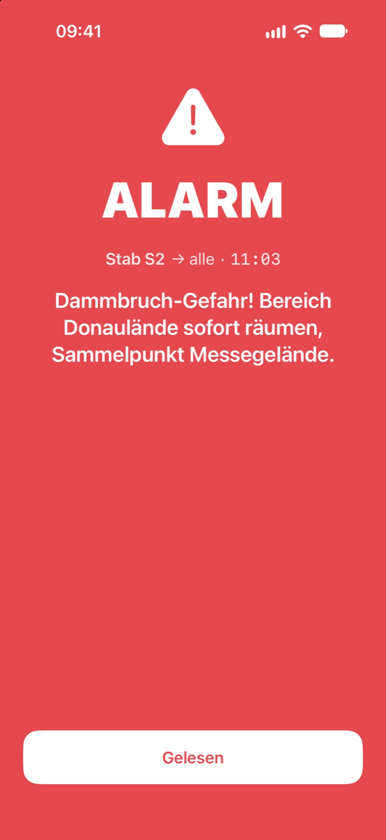 App: Alarm-Durchsage im Vollbild